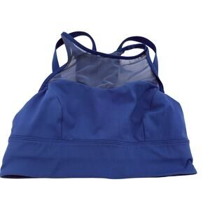 Lululemon Royal Blue Sun Setter Strappy Halter Sports Bra Size 6